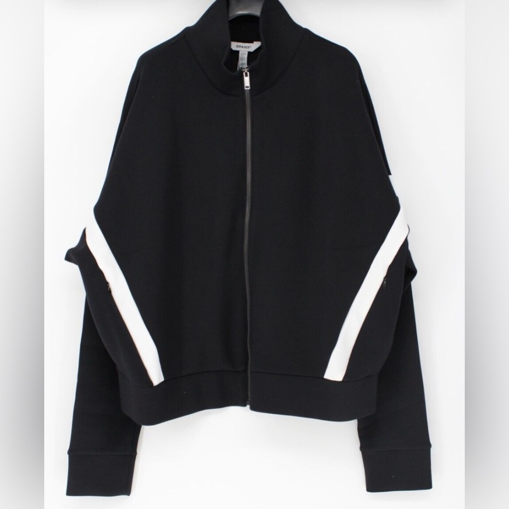 SPANX AirEssentials Track Jacket NWT Black & White size XL
